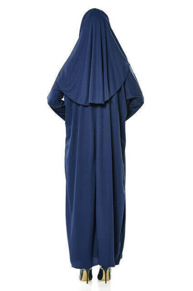 One Piece Prayer Dress - Navy - 5015 & Prayer Rug & Tasbih - Triple Set - 2