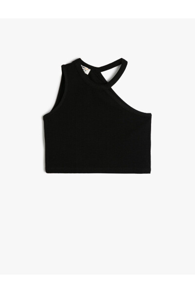 One shoulder, round neck, ribbed athletic top. - 4