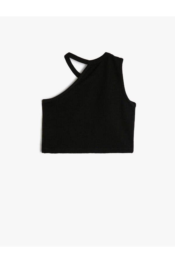 One shoulder, round neck, ribbed athletic top. - 5