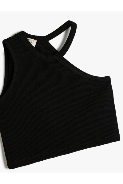 One shoulder, round neck, ribbed athletic top. - 6