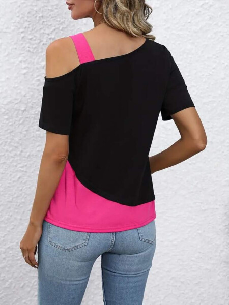 One-shoulder, strap, viscose blouse - 2