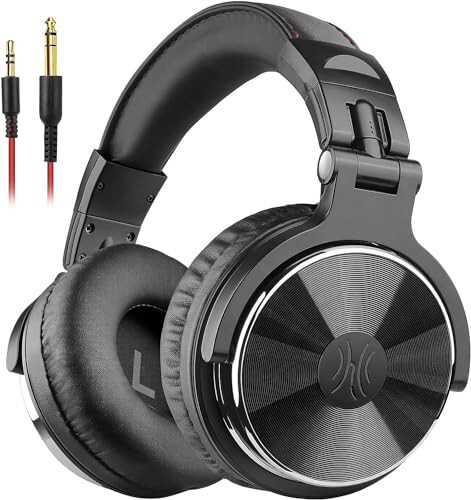 OneOdio Wired Over Ear Headphones Studio Monitor & Mixing DJ Stereo Headsets with 50mm Neodymium Drivers and 1/4 to 3.5mm Jack for AMP Computer Recording Podcast Keyboard Guitar Laptop - Black - 8