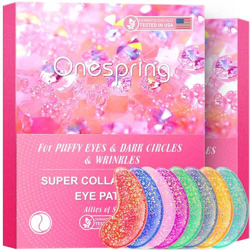 Onespring Under Eye Patches (24 Pairs) - Upgrade Eye Gel Pads for Wrinkles, Puffy Eyes, Dark Circles, Eye Bags, Natural Collagen Eye Gels Pads, Under Eye Mask Patches for Refreshing, Revitalizing - 1