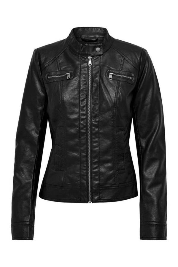 Onlbandıt Women's Faux Leather Slim Fit Jacket 15081400 - 6