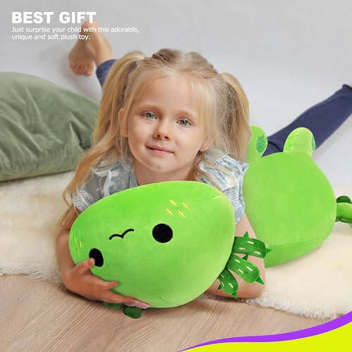 Onsoyours Cute Axolotl Plush, Soft Stuffed Animal Salamander Plush Pillow, Kawaii Plushie Toy for Kids (Axolotl Cactus, 13 inches) - 42