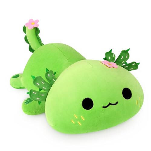 Onsoyours Sevimli Axolotl Peluş, Yumuşak Doldurulmuş Hayvan Semender Peluş Yastık, Çocuklar İçin Kawaii Peluş Oyuncak (Axolotl Kaktüs, 13 inç) - 43