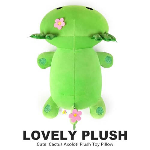 Onsoyours Sevimli Axolotl Peluş, Yumuşak Doldurulmuş Hayvan Semender Peluş Yastık, Çocuklar İçin Kawaii Peluş Oyuncak (Axolotl Kaktüs, 13 inç) - 46