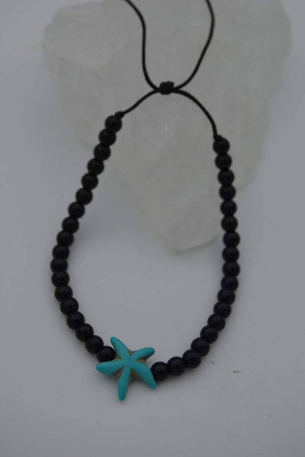 Onyx and Turquoise Metal-Free Anti-Allergic Bracelet - 2