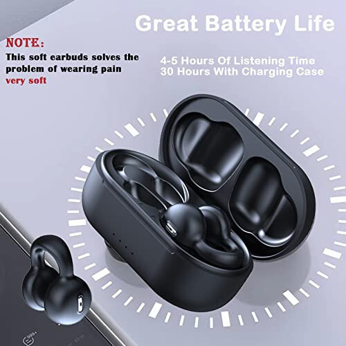 Open Ear Clip Bone Conduction Headphones Wireless Bluetooth Clip On Headset Open Ear Earbuds Head Phones Bone Conduction Earbuds Head Set Bone Conducting Headphones Induction Earphones - 6