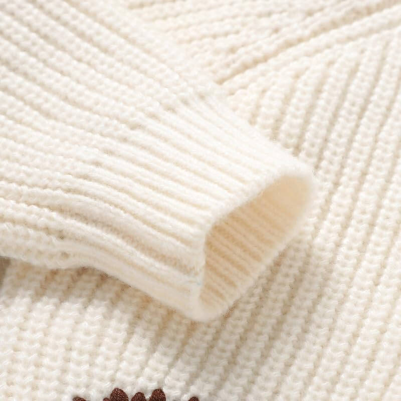 Opewod Baby Boy Girl Knit Cardigan Sweater Soft Warm Crochet Round Neck Long Sleeve Coat Toddler Outwear Fall Winter Clothes - 6