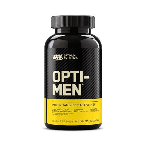 Optimum Nutrition Opti-Men Ежедневный Мультивитамин для Мужчин, Пищевая Добавка для Поддержки Иммунитета с Аминокислотами, 80-дневная Поставка, 240 штук, (Упаковка Может Отличаться) - 1