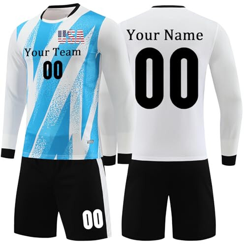 OPUTWDF Personalized Soccer Jersey for Kids Men Women Custom Soccer Jersey Boys Personalized Soccer Uniform Set - 2