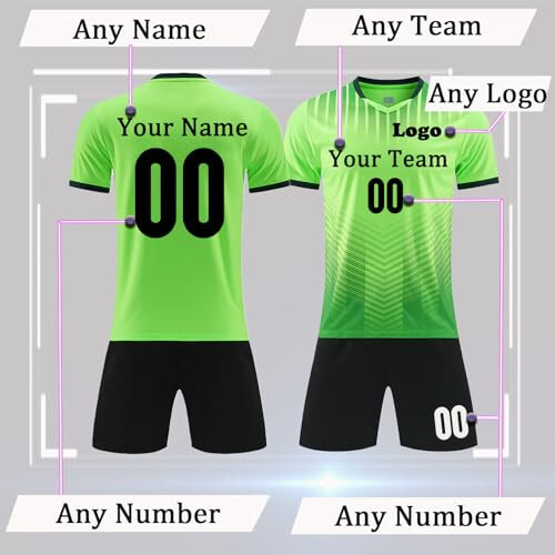 OPUTWDF Personalized Soccer Jersey Kids Men Women Custom Soccer Jersey Kits Adult Boys Team Soccer Shirt and Shorts - 8