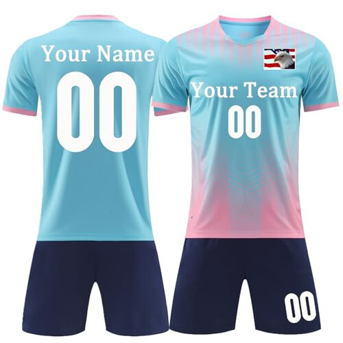 OPUTWDF Personalized Soccer Jersey Kids Men Women Custom Soccer Jersey Kits Adult Boys Team Soccer Shirt and Shorts - 5