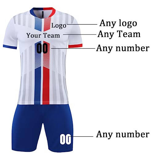 OPUTWDF Youth Adult Soccer Uniforms Design Your Own Name Personalized Soccer Jersey for Boys Girls Men Women - 8