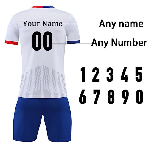 OPUTWDF Youth Adult Soccer Uniforms Design Your Own Name Personalized Soccer Jersey for Boys Girls Men Women - 9