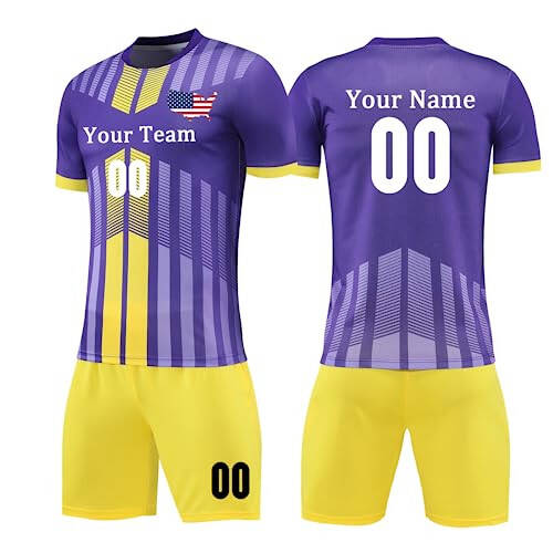 OPUTWDF Youth Adult Soccer Uniforms Design Your Own Name Personalized Soccer Jersey for Boys Girls Men Women - 3