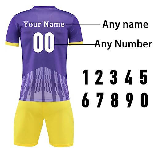 OPUTWDF Youth Adult Soccer Uniforms Design Your Own Name Personalized Soccer Jersey for Boys Girls Men Women - 5