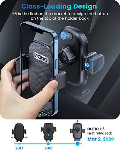 OQTIQ Car Phone Holder Windscreen Mount, Dashboard Phone Holder, Strong Suction Cup Phone Mount with Air Vent Clip, 360° Mobile Phone Holder for Car Window Windshield Compatible for iPhone Samsung - 9