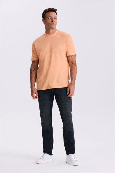 Orange 100% Cotton Printed Crew Neck T-Shirt - 2