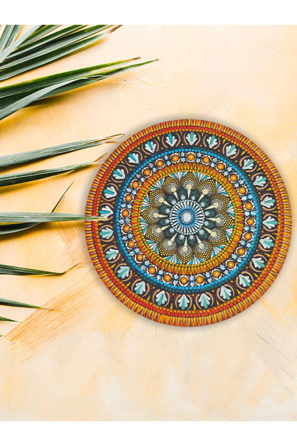 Orange Mandala MDF Table Wooden Wall Decor Wall Ornament - 1