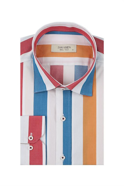 Orange Slim Fit Collar Button Shirt - 9