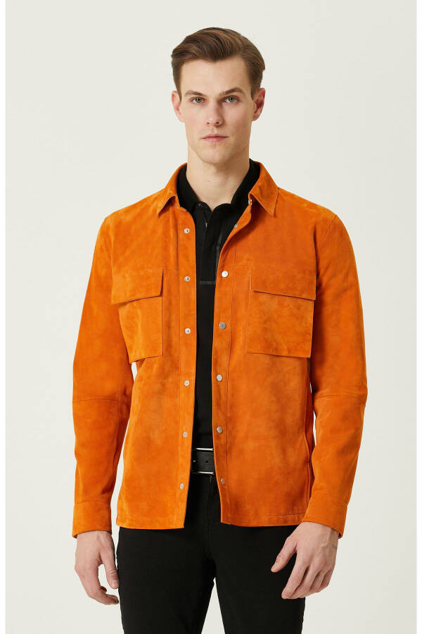 Orange Suede Jacket - 1