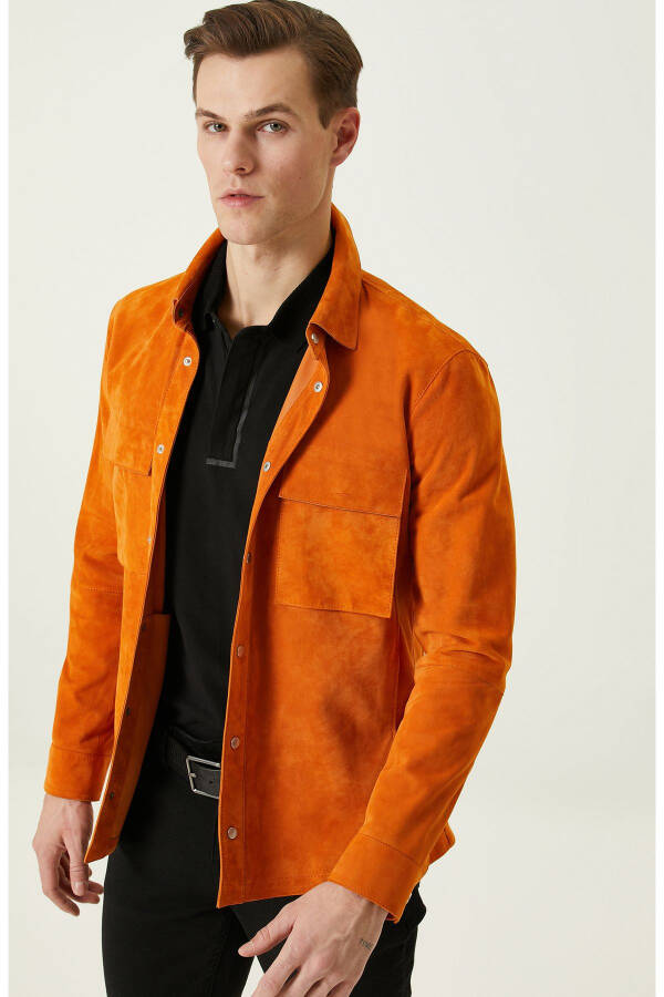 Orange Suede Jacket - 2