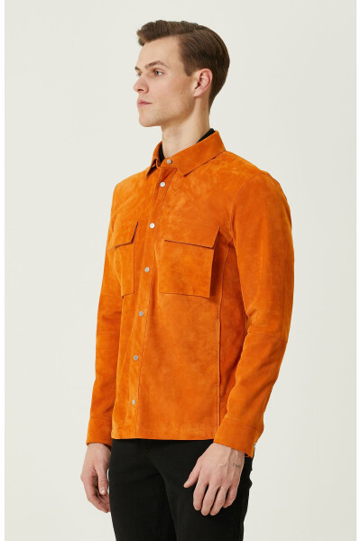 Orange Suede Jacket - 4