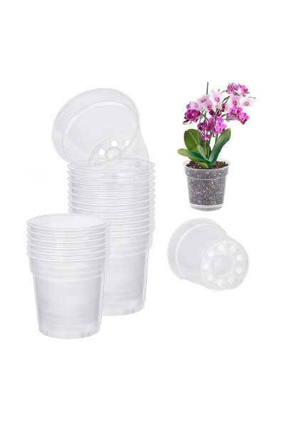 Orchid Growing Pot 12 Pack 0.75lt Clear Plastic Pot - 9