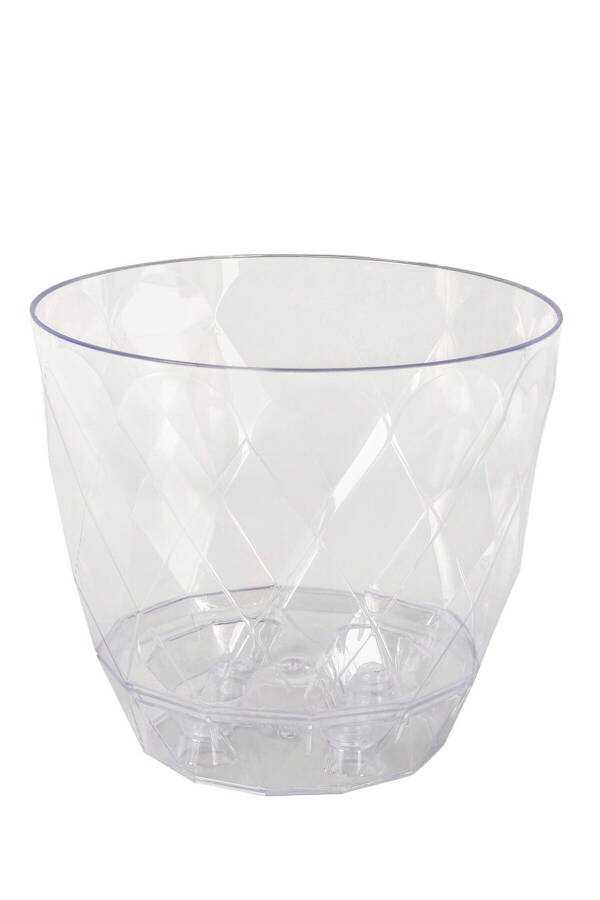 Orchid Pot with Plate Transparent Decorative Plastic Pot Yakamoz Orchid No.3 - 3