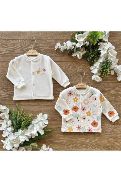 Organic Cotton 2-Piece Baby Top Set Flower - 2