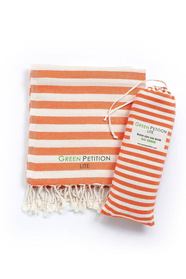 Organic Cotton Mare Towel 90x180cm Tasselled Tangerine - 3