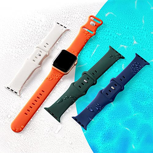 OriBear 8 Pack Watch Bands Compatible with Apple Watch Band 38mm 40mm 41mm 42mm 44mm 45mm 49mm for Women Men, Soft Silicone Sport Strap Replacement Wristbands for iWatch Series 9 8 7 6 5 4-1 SE/ultra - 2