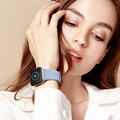 OriBear 8'li Apple Watch Bandı ile Uyumlu Saat Kayışı 38mm 40mm 41mm 42mm 44mm 45mm 49mm Kadın Erkek için, Yumuşak Silikon Spor Kayış Değiştirme Bileklikleri iWatch Serisi 9 8 7 6 5 4-1 SE/ultra için - 6