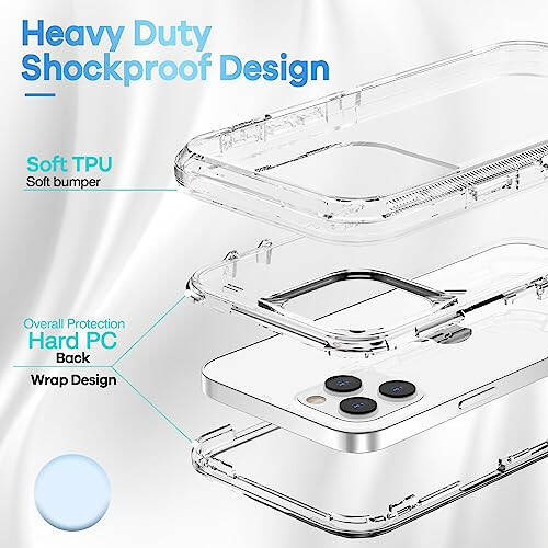 ORIbox Case Compatible with iPhone 12 and iPhone 12 Pro, Heavy Duty Shockproof Clear Case - 3