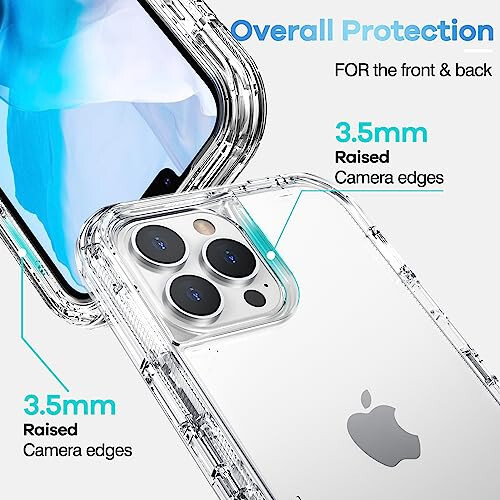 ORIbox Case Compatible with iPhone 12 and iPhone 12 Pro, Heavy Duty Shockproof Clear Case - 5