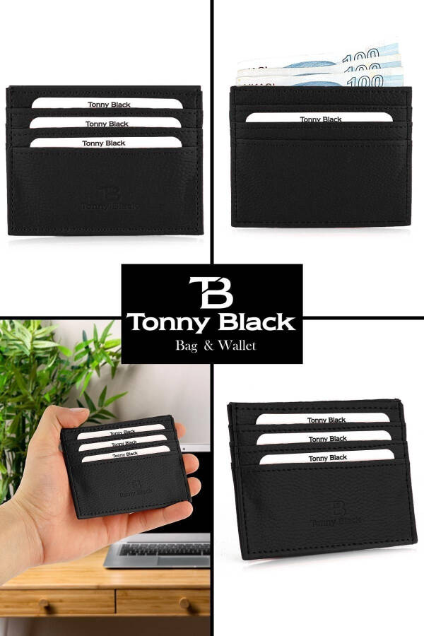 Original Boxed Unisex Super Slim Leather Thin Model Credit Card & Business Card Holder Faux Leather Cardholder Black - 10