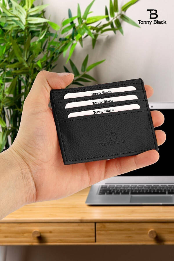 Original Boxed Unisex Super Slim Leather Thin Model Credit Card & Business Card Holder Faux Leather Cardholder Black - 7