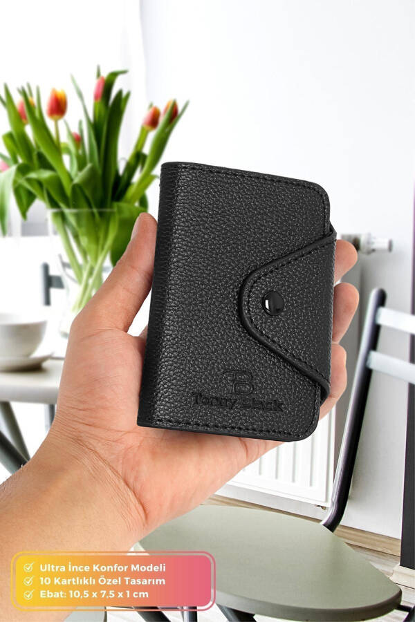 Original New Generation Slim Model 10 Card Slotted Snap-on Business Card Holder & Credit Stylish Card Wallet - 1