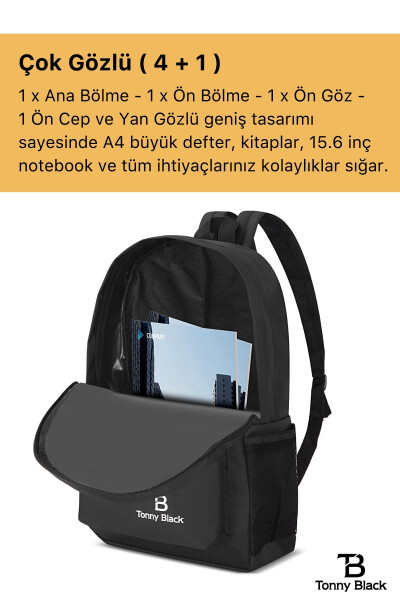 Original Unisex Ko'p Cho'ntakli Su O'tkazmaydigan Sport Maktab Laptop Sayohat Va Kundalik Foydalanish Uchun Ryukzak - 11