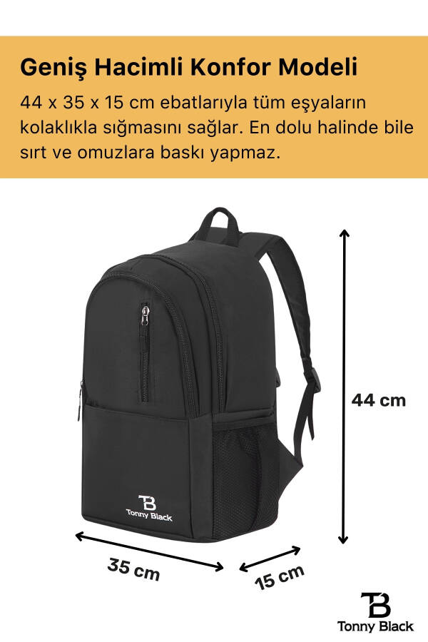 Original Unisex Ko'p Cho'ntakli Su O'tkazmaydigan Sport Maktab Laptop Sayohat Va Kundalik Foydalanish Uchun Ryukzak - 12