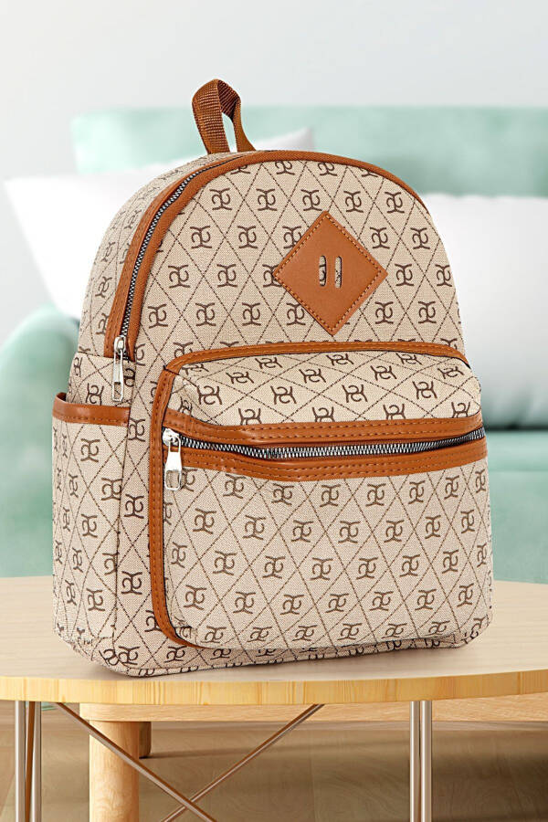 Original Women's Logo Quilted 4-Compartment Travel School Sport Daily Use Luxury & Stylish Backpack - 9