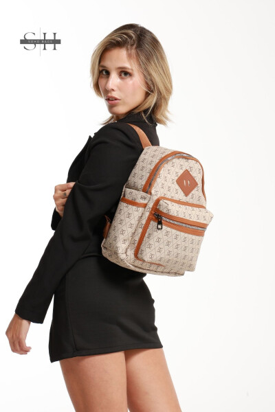 Original Women's Logo Quilted 4-Compartment Travel School Sport Daily Use Luxury & Stylish Backpack - 14