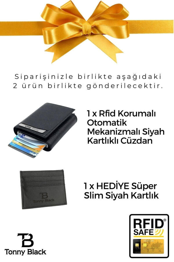 Orijinal Kutulu Süper Slim Kartlık Hediyeli Otomatik Mekanizmalı Çok Gözlü Akıllı Kredi Kartlık - 15