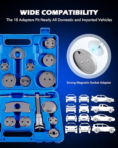 Orion Motor Tech 24pcs Heavy Duty Disc Brake Piston Caliper Compressor Rewind Tool Set and Wind Back Tool Kit for Brake Pad Replacement Reset, Fits Most American, European, Japanese Autos - 5