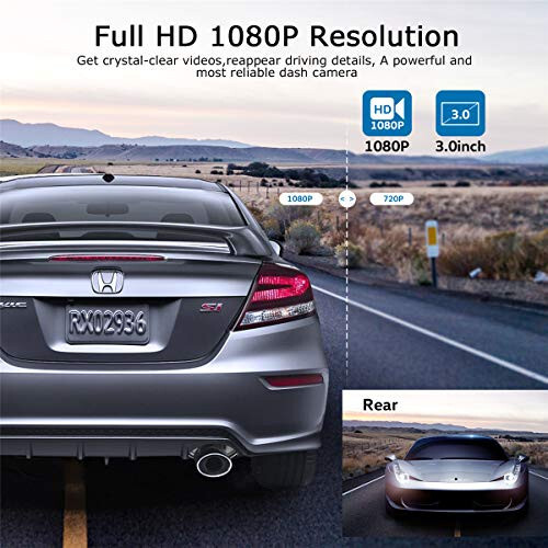 ORSKEY Dash Cam 1080P Full HD Avtomobil DVR Dashtur Kamera Video Yozib Chiqaruvchi Avtomobil Kamerasi Dashcam Avtomobillar Uchun 170 Keng Burchak WDR 3.0'' LCD Displey Kechasi Ko'rish va G-Sensor - 6