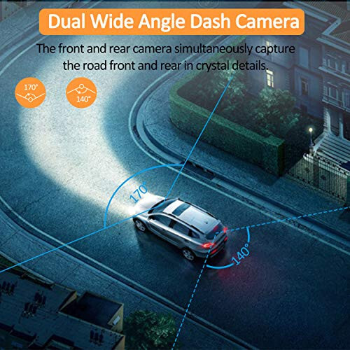 ORSKEY Dash Cam for Cars Front and Rear 1080P Full HD in Car Camera Dual Lens Dashcam for Cars 170 Wide Angle with Loop Recording and G-sensor - 4