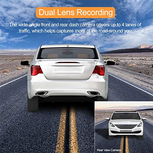 ORSKEY Dash Cam for Cars Front and Rear 1080P Full HD in Car Camera Dual Lens Dashcam for Cars 170 Wide Angle with Loop Recording and G-sensor - 7