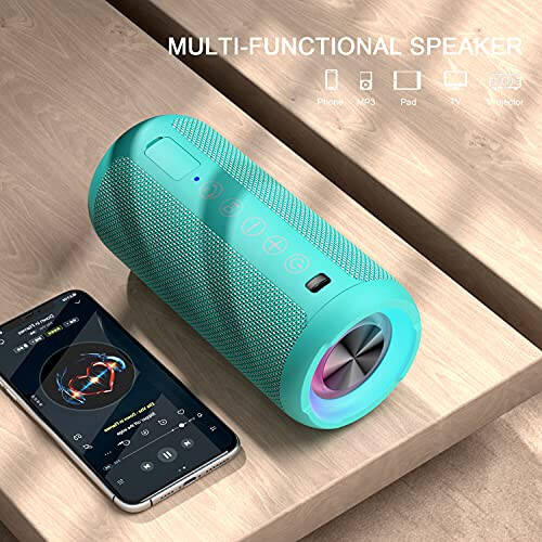 Ortizan Ko'chma Bluetooth Karnaylar, IPX7 Su o'tkazmaydigan Simsiz Karnay 24W Baland Stereo Ovoz bilan, Bluetooth 5.3 bilan Tashqi Karnay, Chuqur Bas, RGB Chiroqlar, Ikki tomonlama Juftlashtirish, Uy, Partiya uchun 30 soat o'ynash vaqti - 4